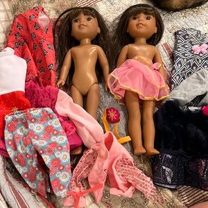 2 American Girl dolls plus tons of clothing